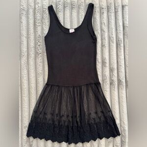 Black Lace Tank Dress Modesty Extender Women’s Medium